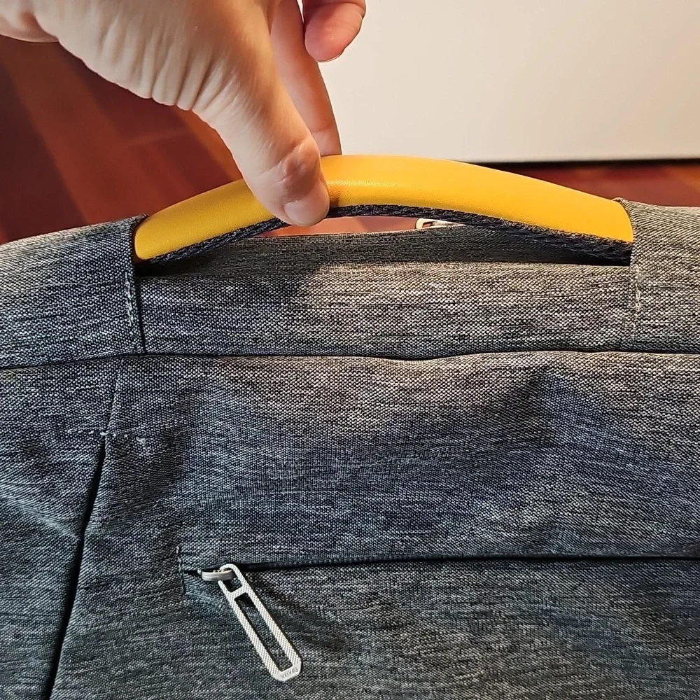 Gray Laptop Bag with Yellow Accents